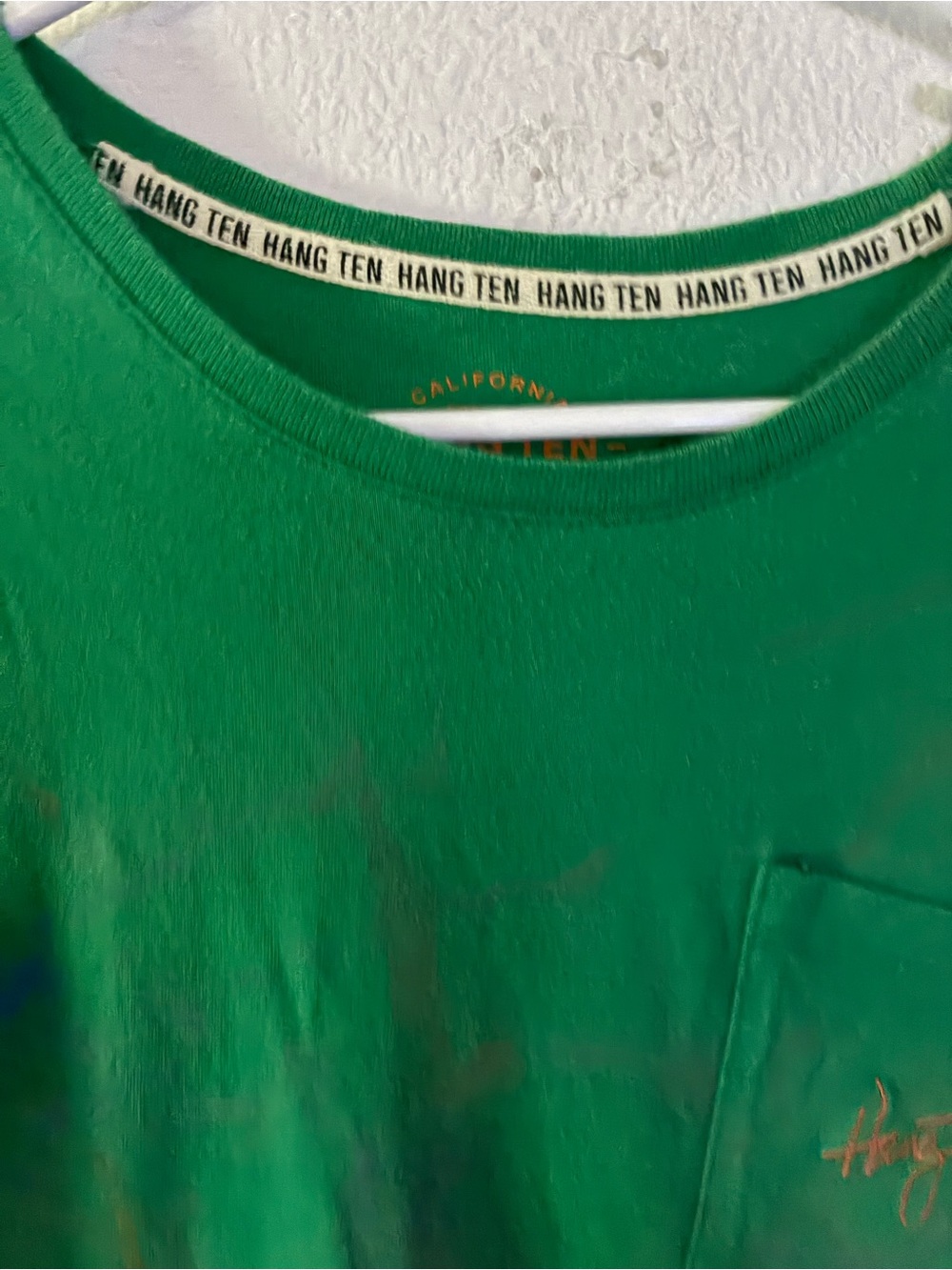 Hang Ten Green Short-Sleeve Pocket Tee